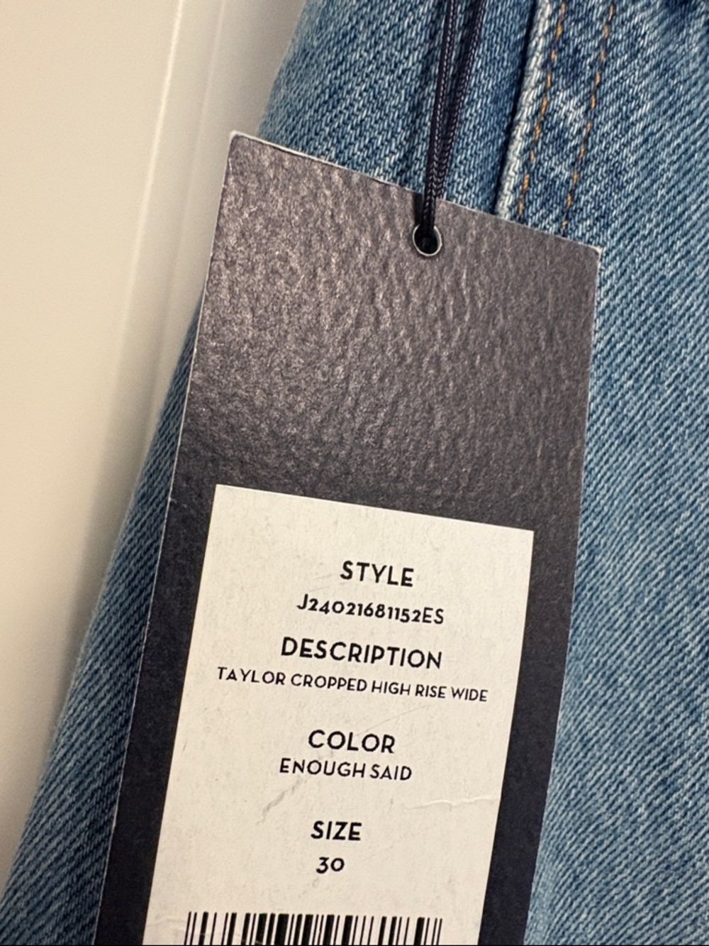 NWT [Veronica Beard] Taylor Cropped High-Rise Wide-Leg Denim Jeans Women’s 30 - Picture 12 of 13